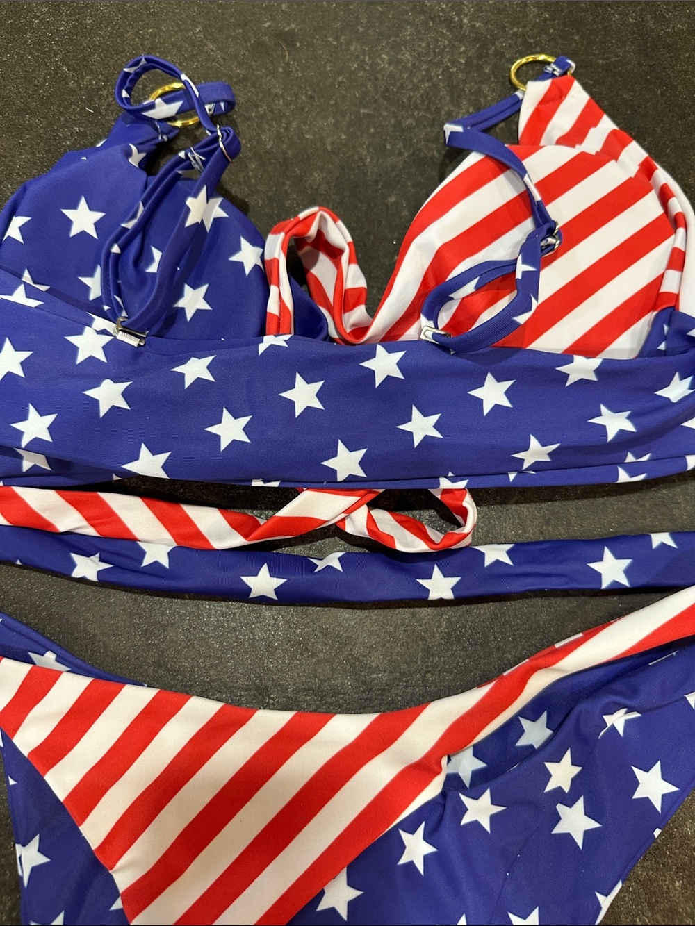 Patriotic Star & Stripe Two-Piece Bikini - Red, White & Blue - Picture 5 of 5